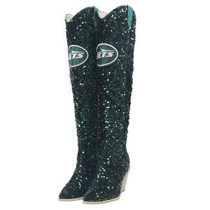 COPY - NFL Licensed Team Colored Sequin Over the Knee Boot-New York Jets